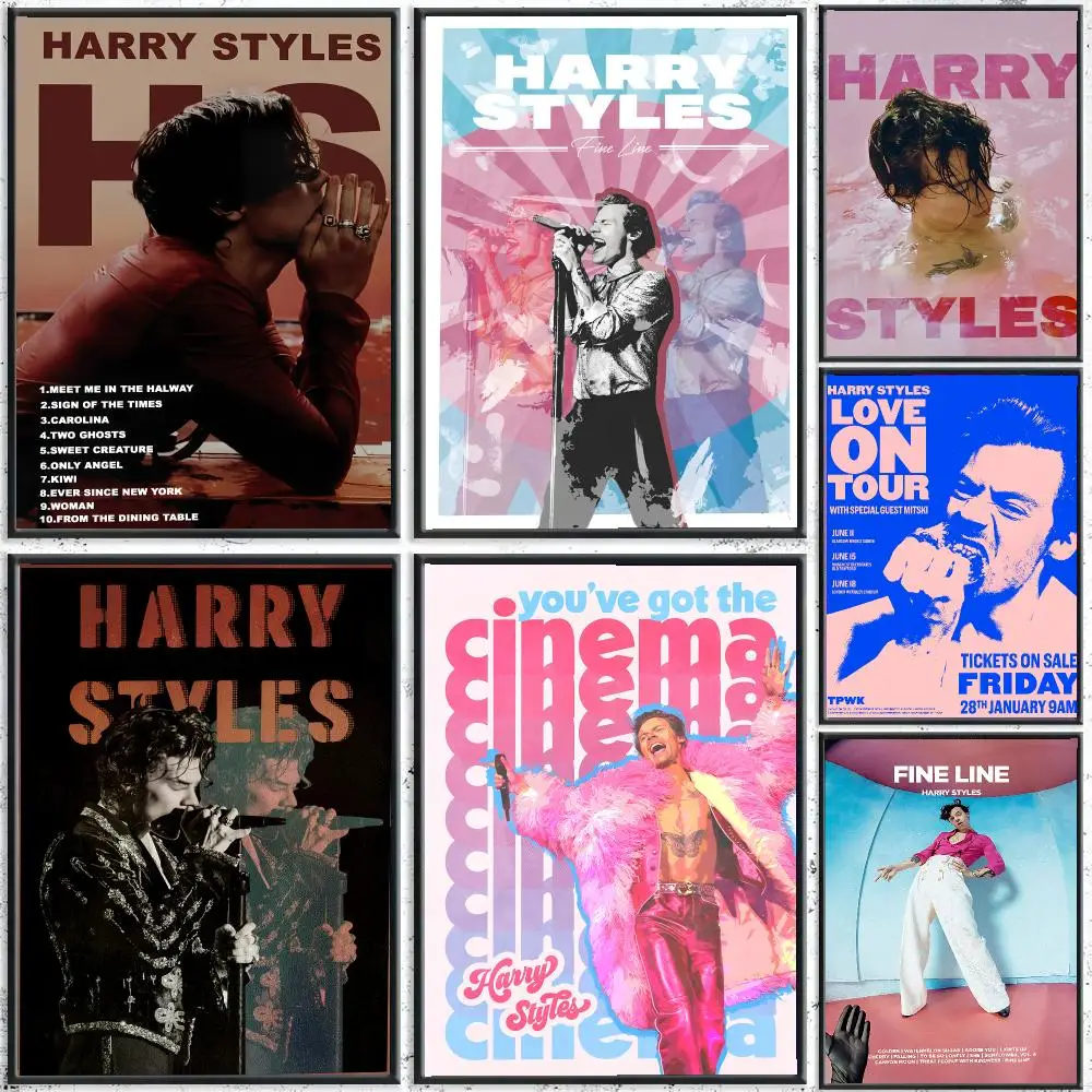 Singer H-harry Styles Poster Reteo Wall Art Aesthetic Room Decor Print Living Room Bedroom Home Decoration