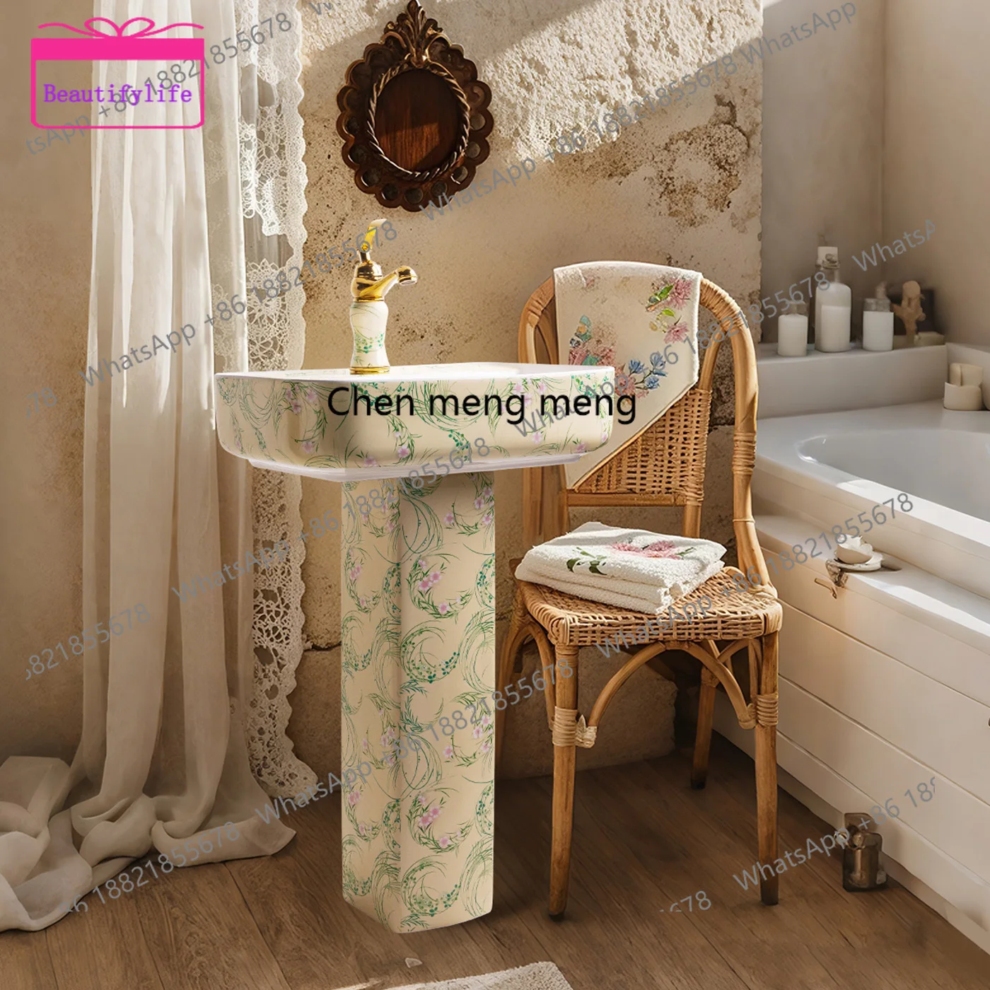 YL Outdoor vertical sink Column type, balcony sink Column basin Bathroom washbasin
