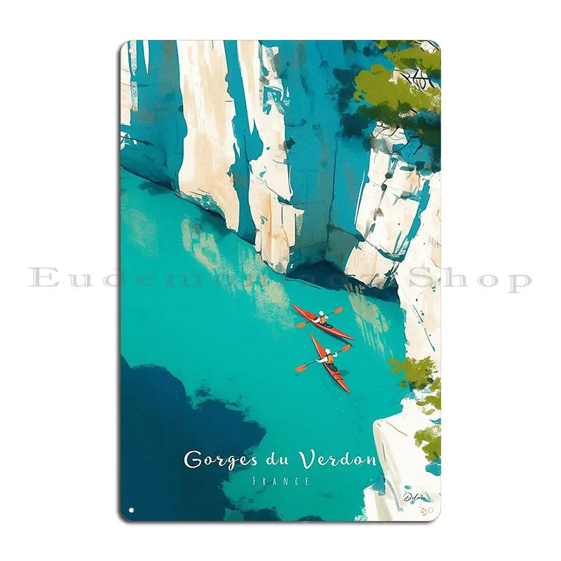 French Landscapes Gorges Du Verdon Metal Plaque Poster Mural Party Bar Create Wall Pub Tin Sign Poster