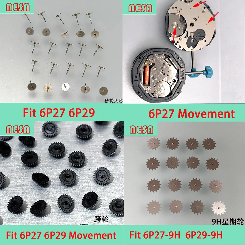 Quartz Movemen Parts Fit Japan 6P27 6P29 Movement  Accessories Repair Tool Parts Aftermarket Replacements