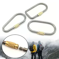 2pcs Outdoor Camping Carabiner Circle Creative Buckle Mini TC4 Titanium Keychain Backpack Buckle Lightweight Hanging Buckle