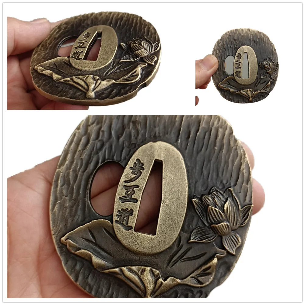 

Nice Lotus Leaf Lotus Tsuba Hand guard for Japanese Samurai Katana Wakizashi Tanto Sword Accessories