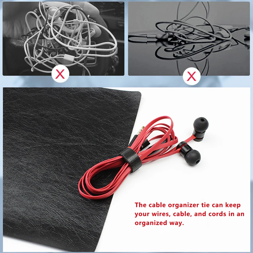 Earphone Cable Ties Nylon Data Wire Management Organizers Fasten Zip Mouse Cord Holders, 10pcs