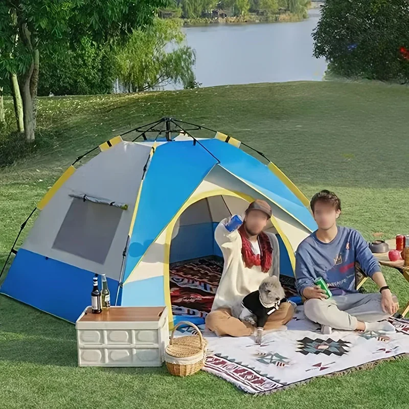 

for hiking traveling and beach Large Double Door Double Window Tent admissible 4-5 people Easy Build Indoor Outdoor Camping