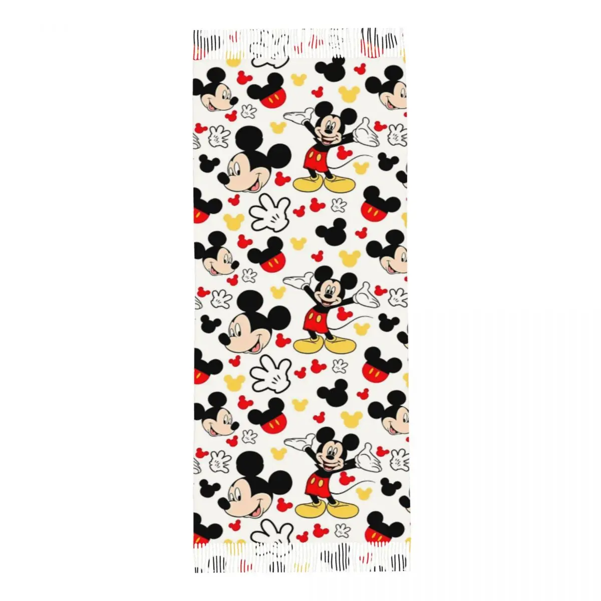 Mickey Mouse Cartoon Cute Scarf for Women Warm Winter Cashmere Shawl Wrap Long Shawl Scarf Daily Wear