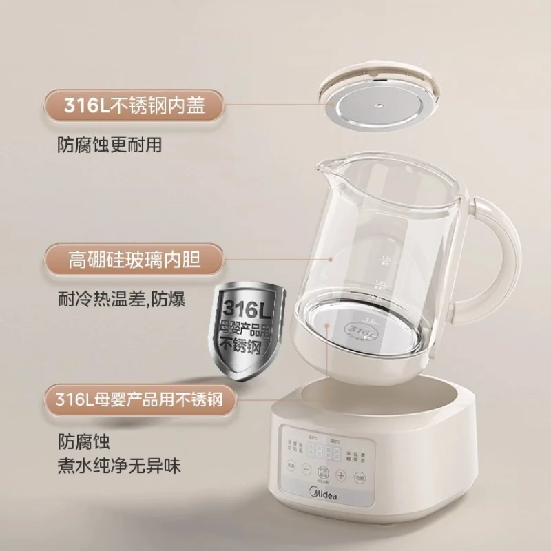 Electric Glass Baby Milk Preparation Kettle Multi-functional Thermostatic Milk Mixer with 1℃ Precise Control for Infants