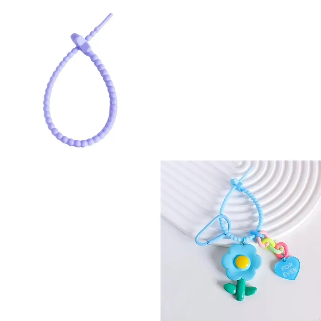 22cm Candy-Colored Stars Silicone Rope Data Line Binding Tape DIY Chain