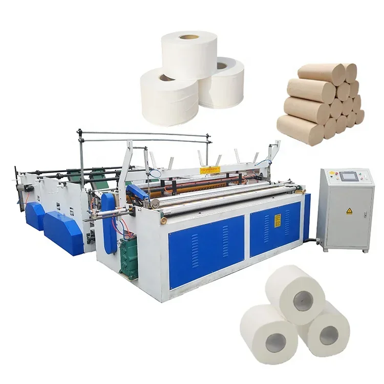 Manufacturing Automatic New Toilet Hygienic Tissue Paper Non Stop Rewinding Machine Production Line Machin Toilet Paper