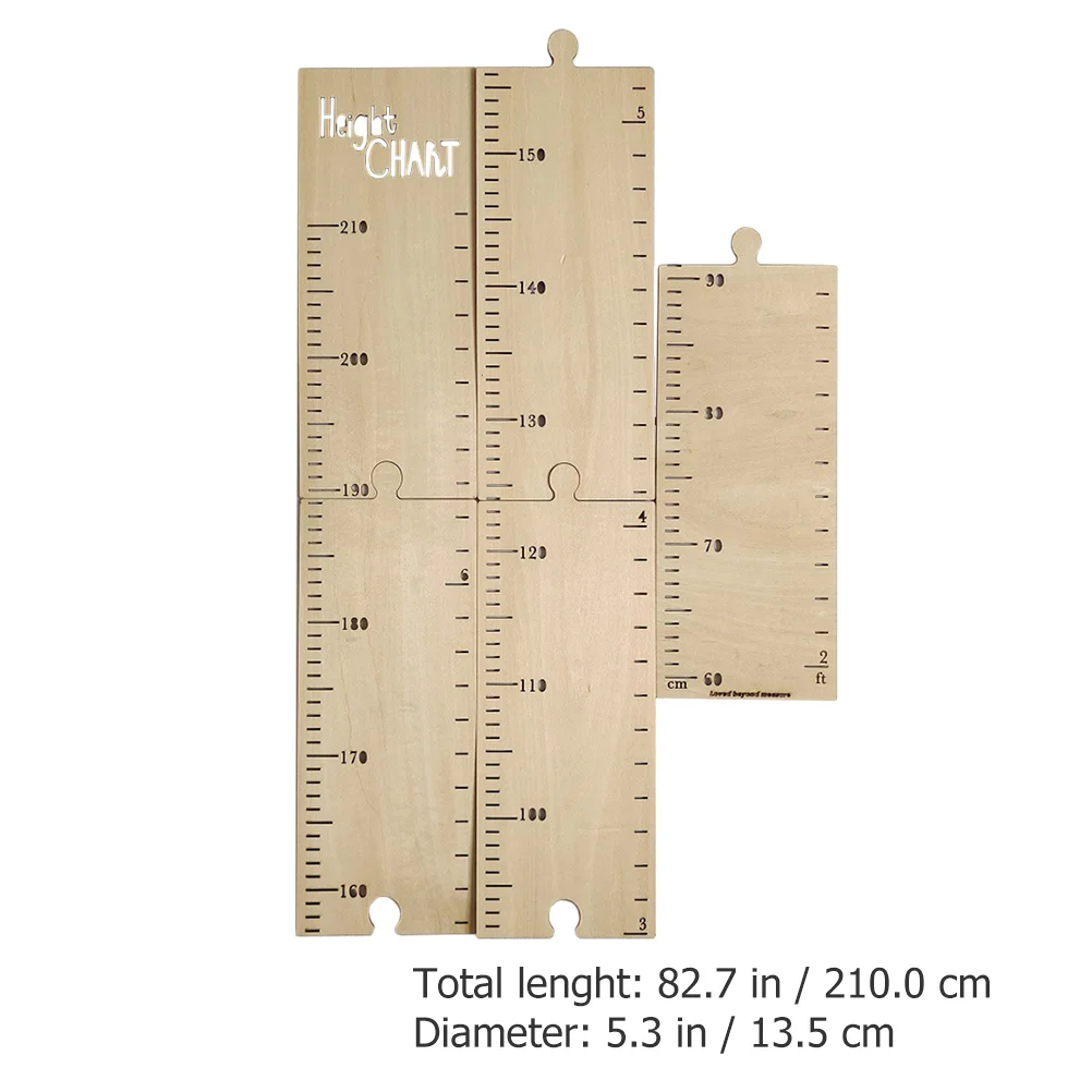 Stitching Height Ruler Growth Chart Wooden Wall Adhesive Measurement Kids Ornament