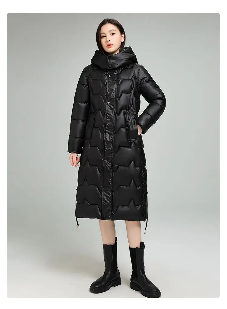 Female Long Down cotton Jacket 2026 Autumn Winter New Fashion Thicken Hooded Coat Women's Windproof Puffer Long Parka Overcoat