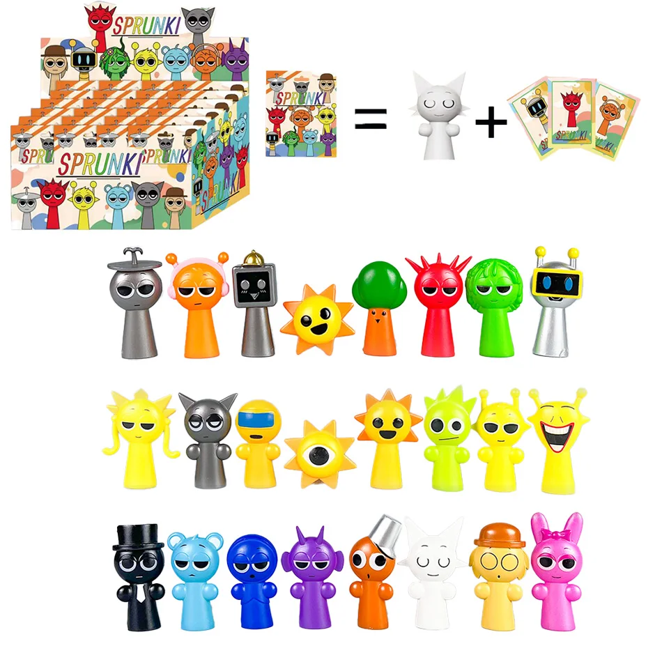 

Hot 24pcs/Set Mini Sprunki Blind Box Action Figure Toy Cartoon Movie Sprunki Wenda Model Doll Figurines Kids Gift