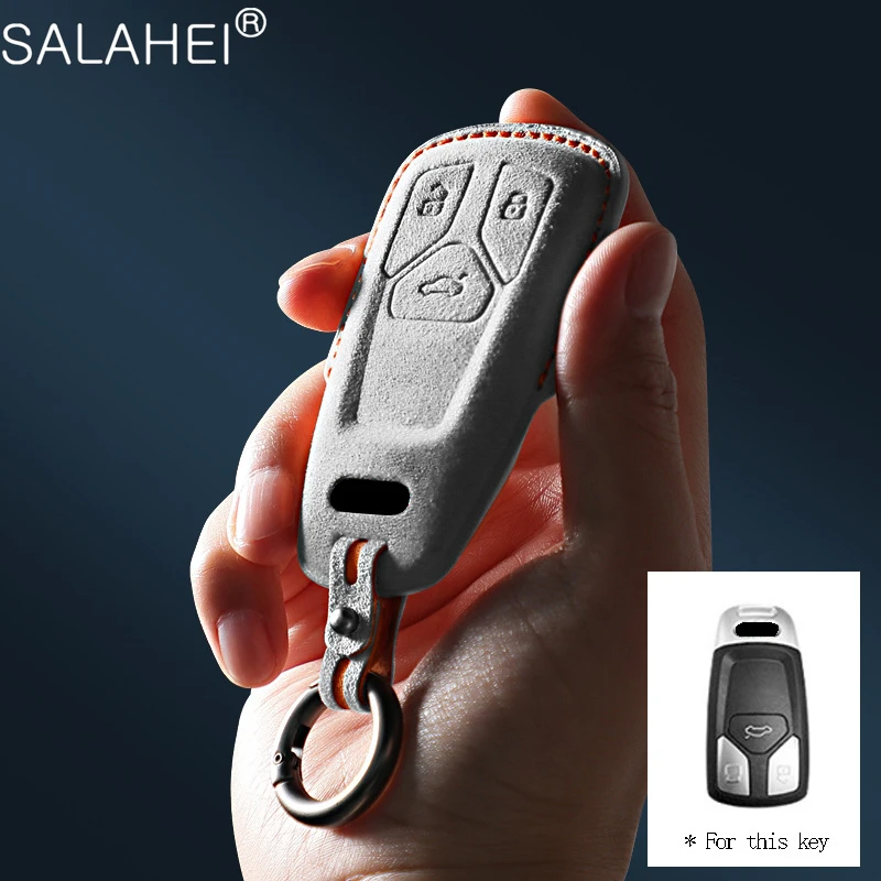 

Suede Leather Car Remote Key Case Cover Shell Fob For Audi A4 B9 A5 A6 8S 8W Q5 Q7 4M S4 S5 S7 TT TTS TFSI RS Auto Accessories