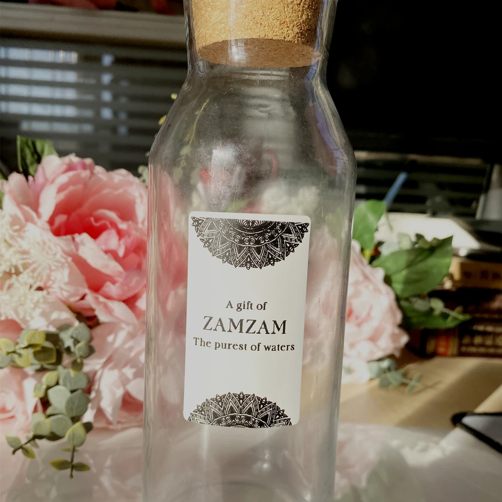 30 Personalize ZAM ZAM Water Bottle Stickers Party Islamic Wedding Favour Gift Label Seal
