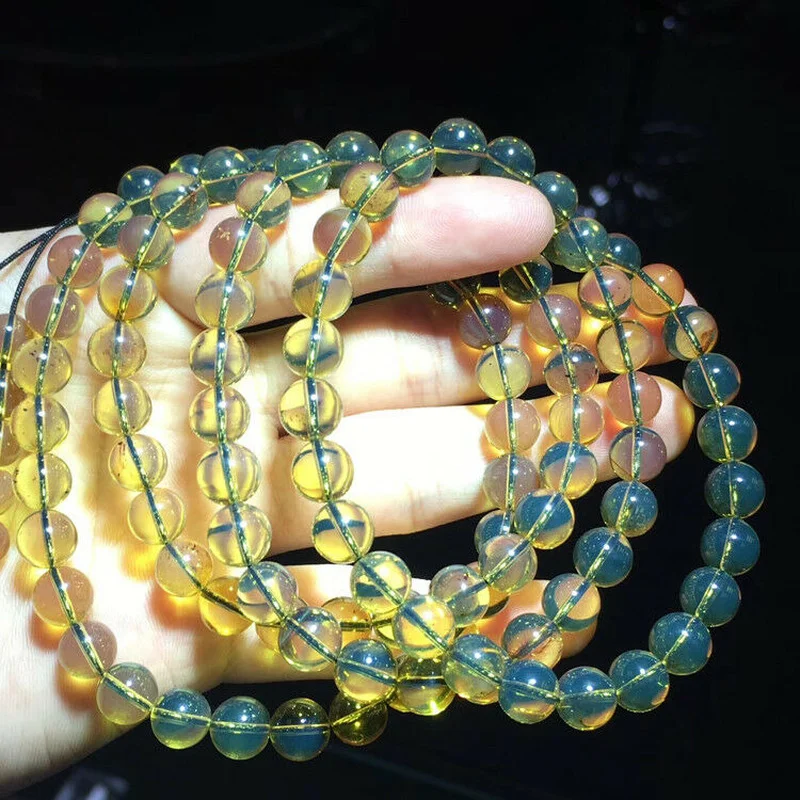 

8 мм натуральный Мексиканский синий янтарь, буддийская медитация, молитовные бусины MALA