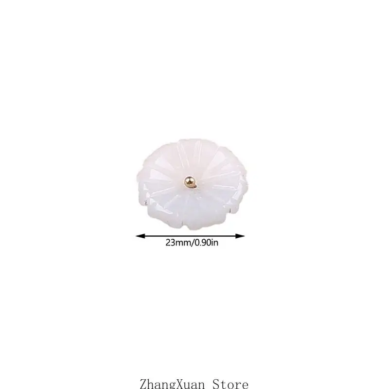 10 Stück Blumenform Harz dekorativer Knopf Cheongsam Harz Knoten Knopf für traditionelle Kleidung Nähen Dekoration 3XUF – Detail 5