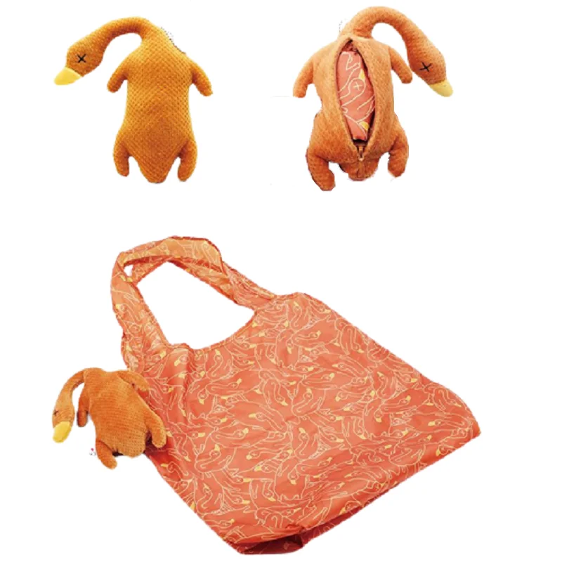 Sac de rangement pendentif canard rôti, sac à main, paquet de pièces de monnaie, jouet en peluche amusant, poupée en peluche, Animal de dessin animé, cadeau d'anniversaire pour garçon et fille