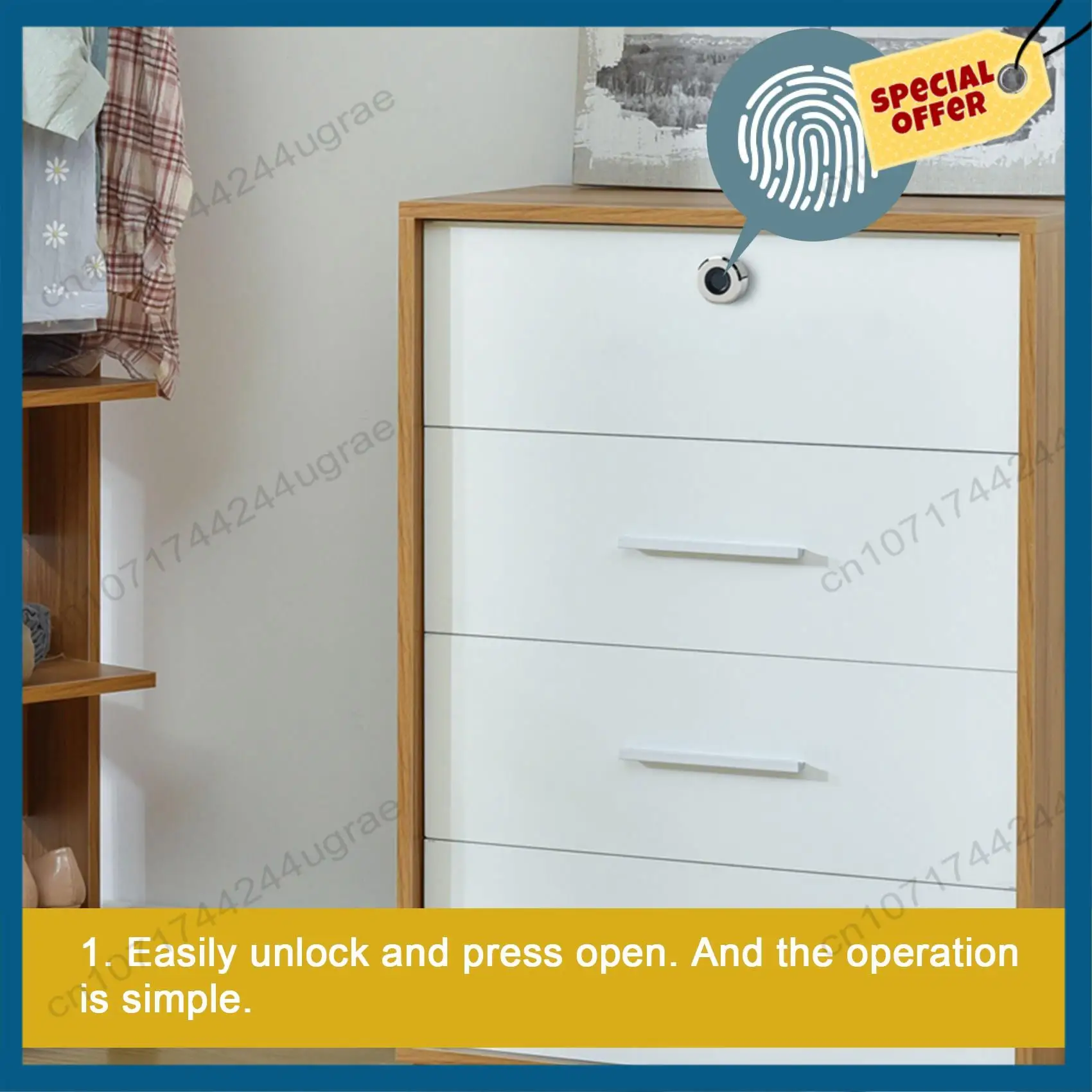 

-A15I Smart Fingerprint Drawer Lock Metal Furniture File Cabinet Shoe Cabinet Letter Box Safe Lock Fingerprint Drawer Lock