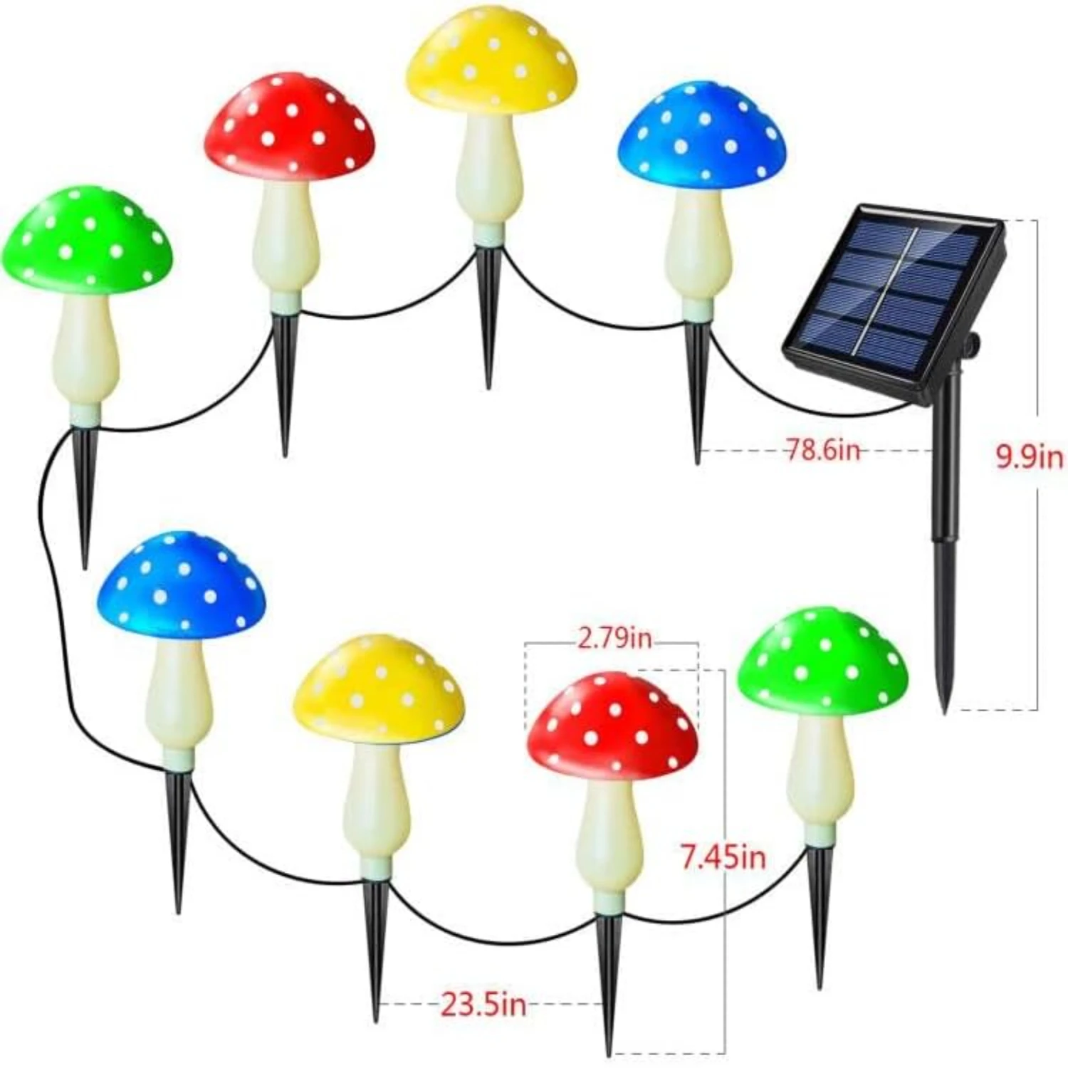 

Colorful Waterproof Solar Mushroom Lamps - Ideal Vivid Outdoor Garden Decor with 8 Distinct Lighting Modes for Christmas, Hallow