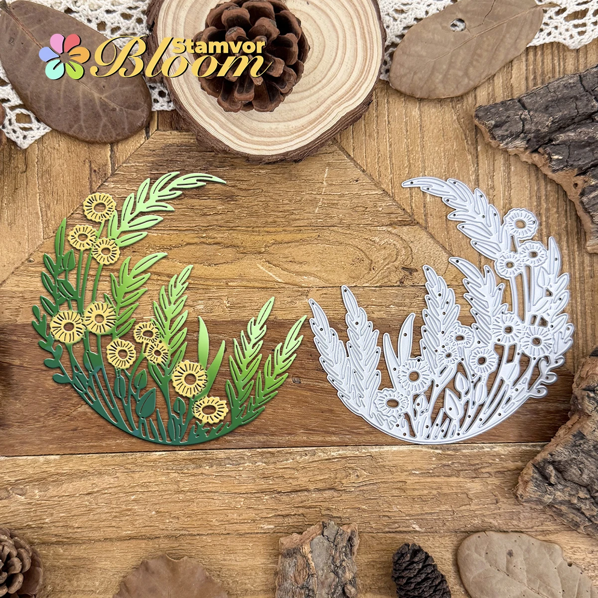 Original schöne Blumen und Glasblätter Mond Spitze Metall Stanzformen Scrapbooking dekorative Prägung
