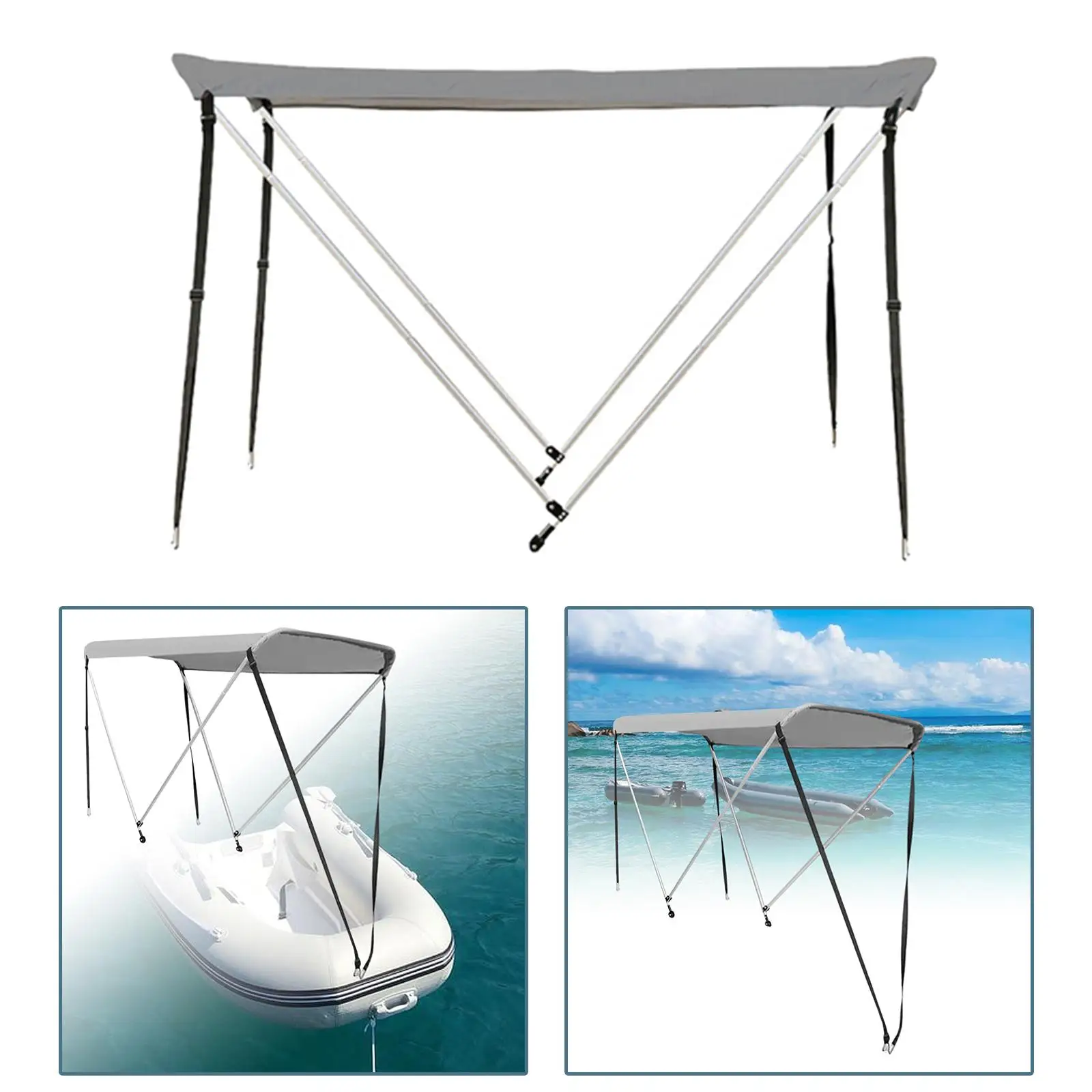Inflatable Boat Canopy Bimini Top Anti- Dinghy Canoe Sun Shade Sun Shelter