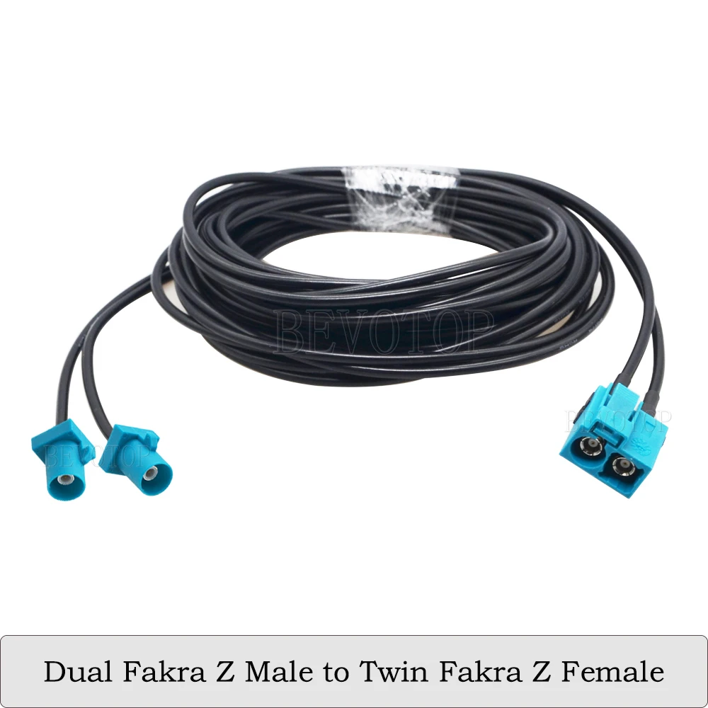 Twin Fakra Z Female to 1*Fakra Z Male & 1*Fakra Z Female Connector RG174 Cable GPS Antenna Extension Cord RF Coaxial Pigtail