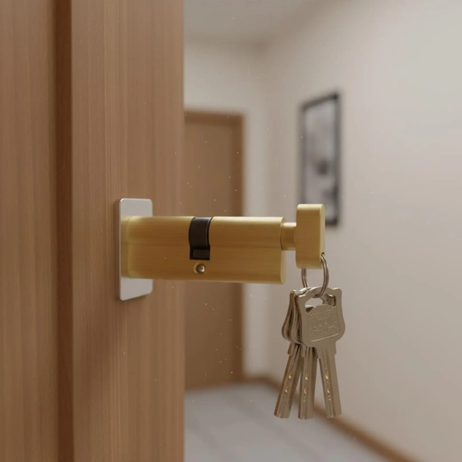 Brass Lock Cylinder Long-Lasting 70 Mm Lock Cylinder Home Security Hardware Effortless Turning Heavy Duty for Bedroom
