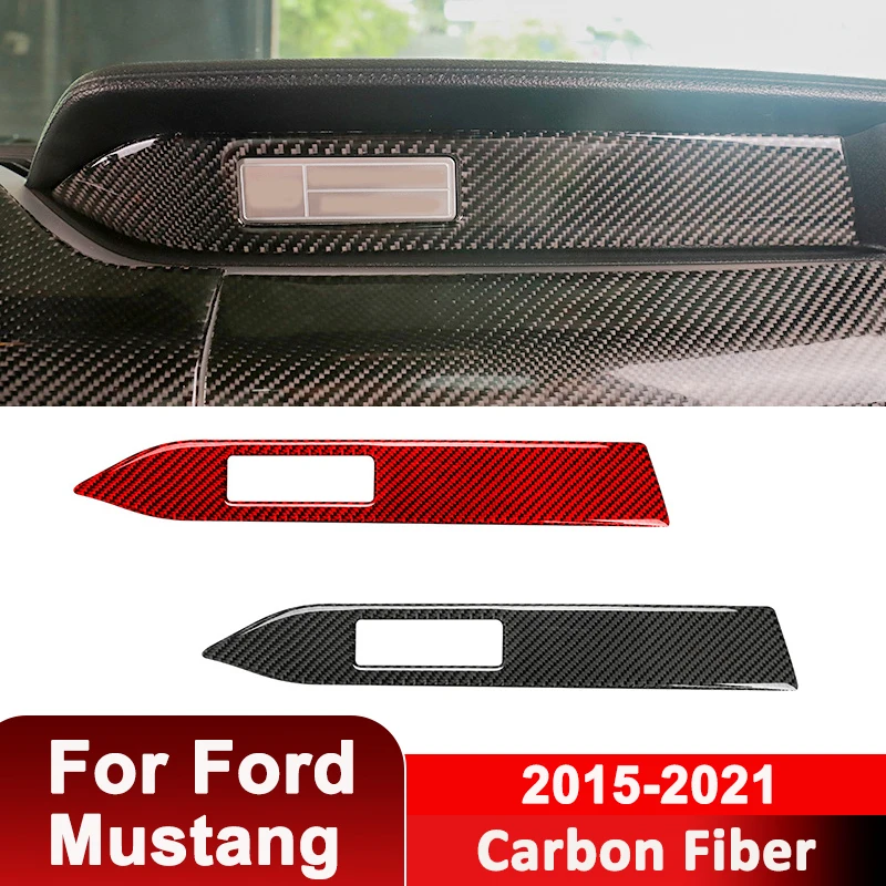

For Ford Mustang 2015-2021 Carbon Fiber Car Co-Pilot Dash Panel Trim Stirp Decorative Sticker Auto Interior Accessories