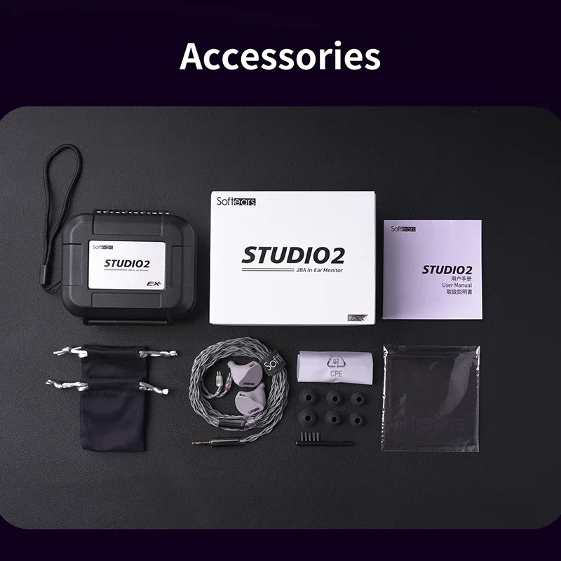 Softears Studio2 2BA armadura equilibrada Monitor de música Hifi estudio auricular IEM 0,78mm Cable con cable auriculares Studio 2