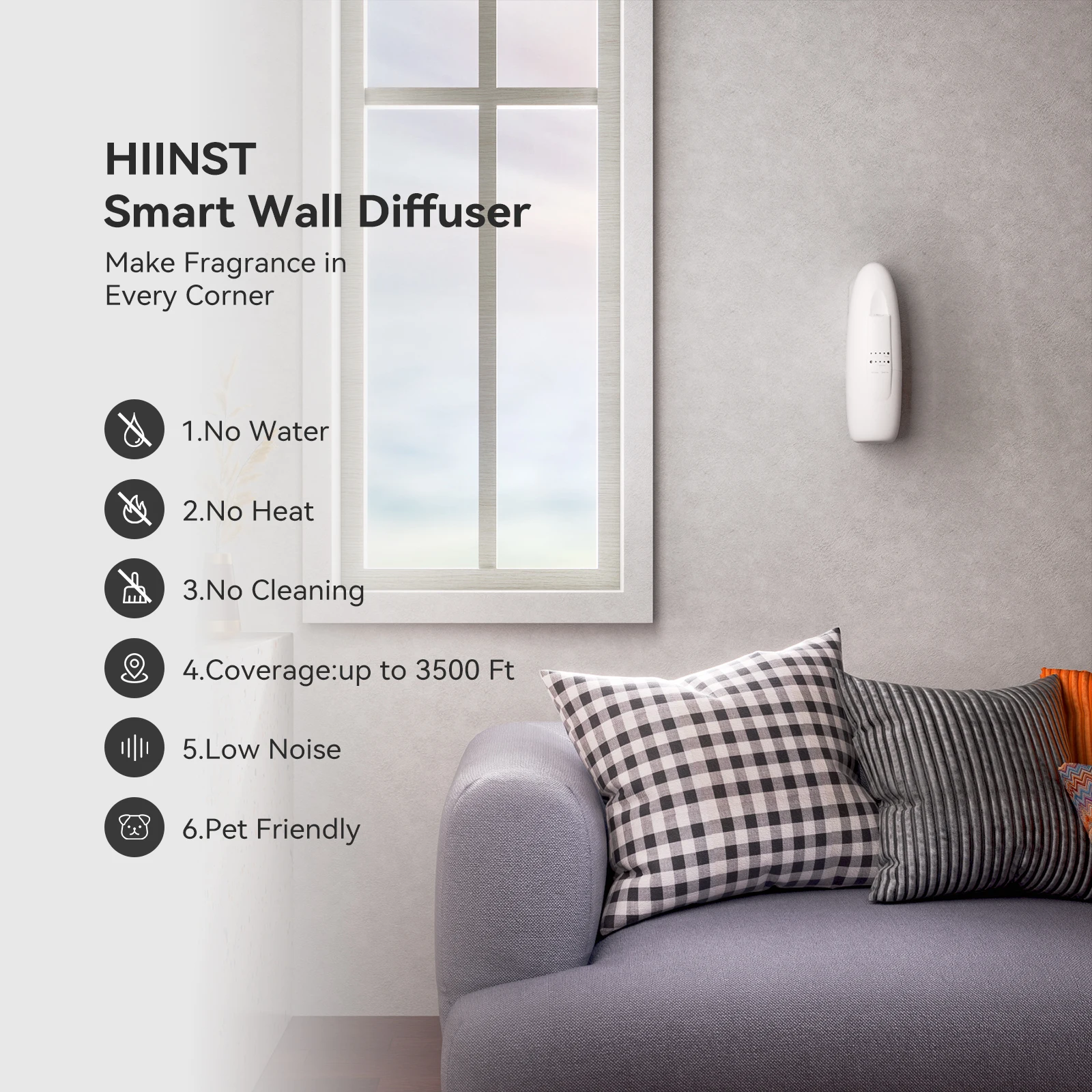 HIINST Smart Wasserlosen Ätherisches Öl Diffusor Duft Maschine Plug-in Wand Diffusor Aromatherapie Diffusor Für Home