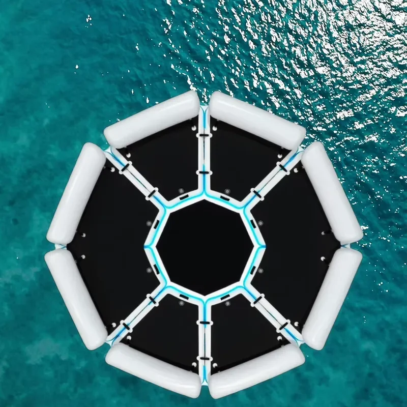 Floating Water Platform Outdoor Foldable Inflatable Island Dock Drop Stitch Water Amusement Facility 500kg Capacity