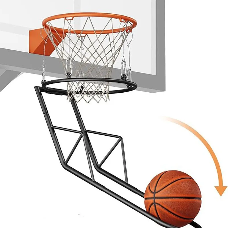 Basketball Returner, Heavy Duty Metal Basketball Hoop Rebounder Attachment for Indoor and Outdoor Use