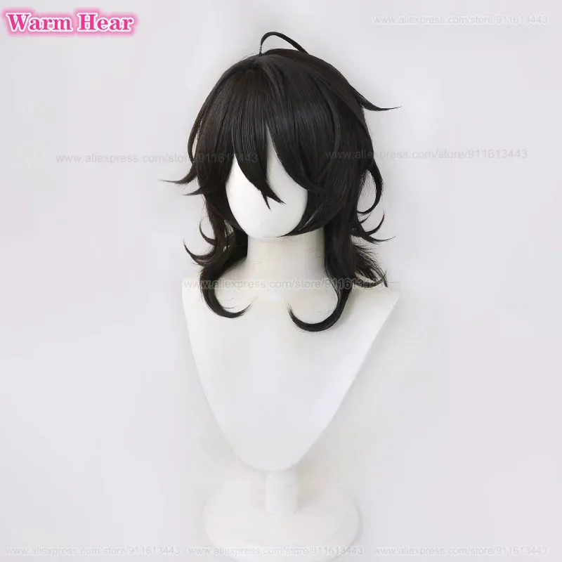 ساكوما ري لعبة اصطناعية ES للجنسين 50 سنتيمتر شعر مستعار أسود طويل وأقراط مقاومة للحرارة الشعر حفلة الهالوين تأثيري أنيمي الباروكات ob;8