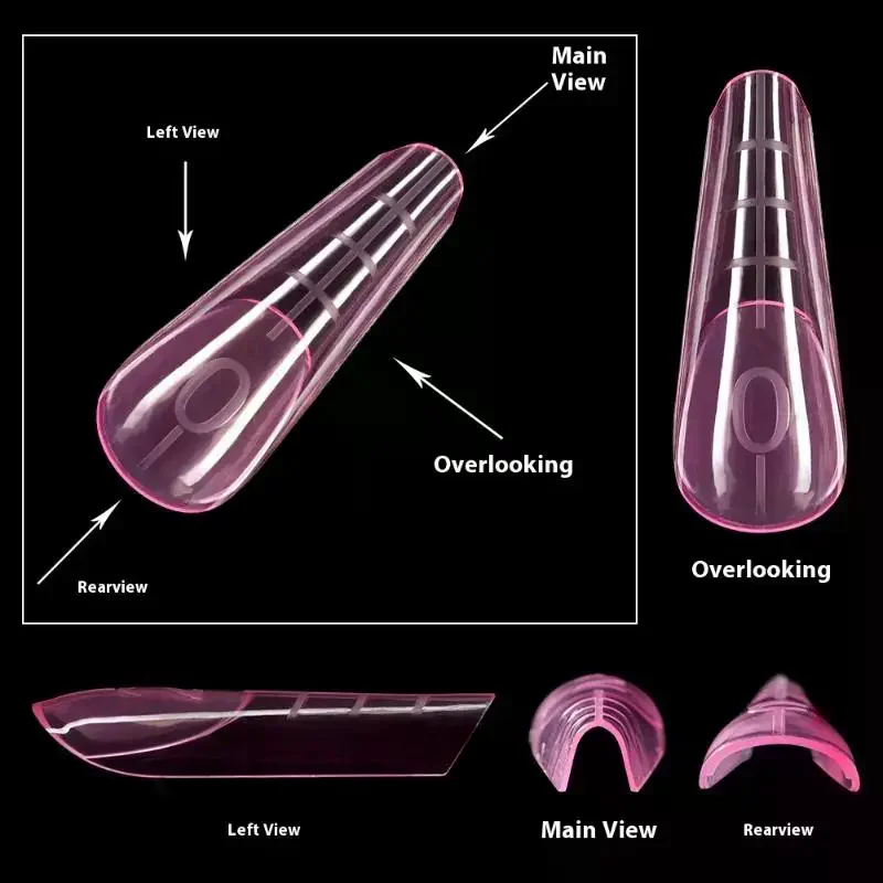 120 stücke Nagel Form Mit Kanten Skala Innen Acryl Falsche Nägel Tipps Schnelle Gebäude Gel Form Verlängerung Top Oberen Formen verlängerung
