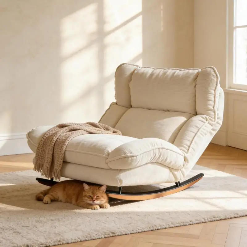Foldable rocking recliner medieval balcony bedroom new lazy sofa chair