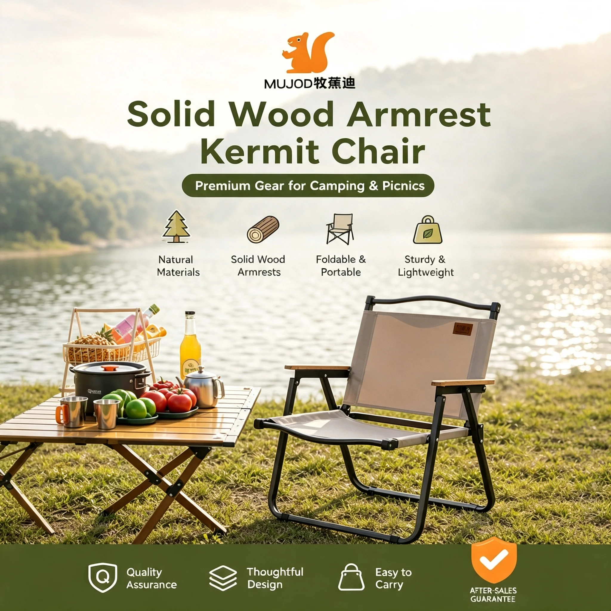 Portable Folding Camping Table Chair Set Thickened Steel Frame Outdoor Furniture for Picnic Fishing Garden Camping
