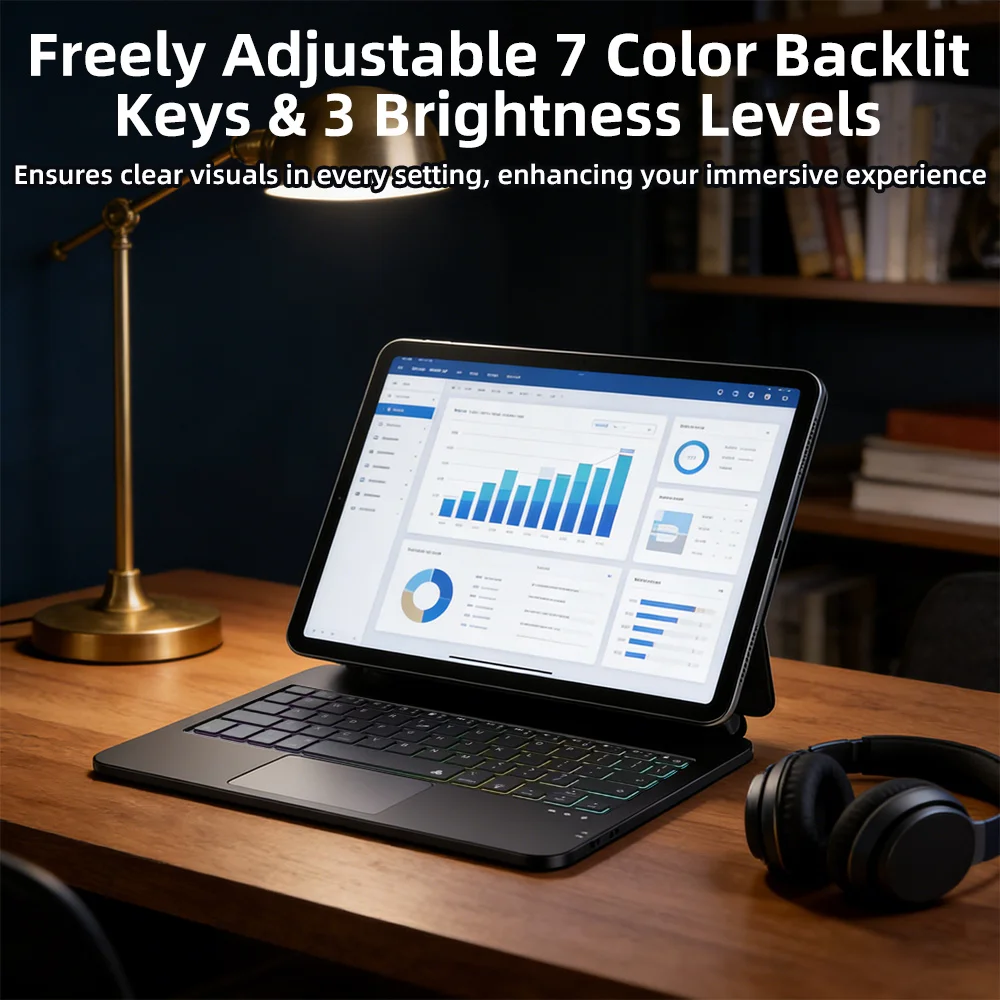 New Magic Keyboard for IPad 11th 10th with Magnetic Adsorption iPad a16 Case 11th A3354 A3355 A3356 A2696 Smart Book Cover Folio