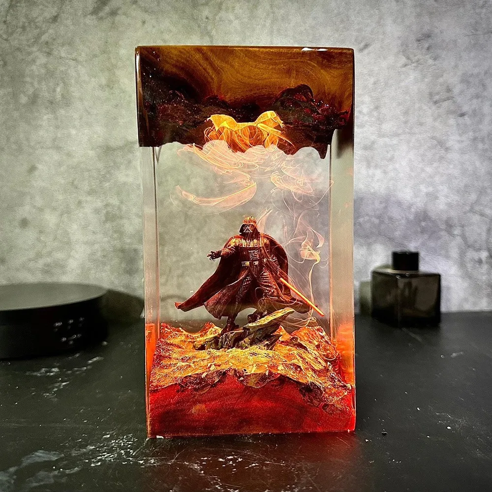 Creative Cool Warrior Epoxy Resin Desktop Night Light Ornament Exquisite Resin Lamp Festival Gift