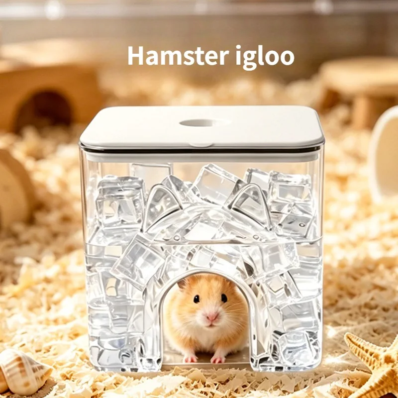 Hamster Cooling Ice House Transparent Acrylic Summer Cool Nest Small Pet Heat Dissipation Hideout Cage Gerbil Mouse Chinchilla - view 2