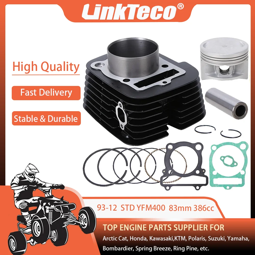 

93-12 STD 83mm 386cc Cylinder Piston Ring Gasket Top End Kit For Yamaha YFM400 Big Bear 400 ATV Engine Parts 5FU-11310-01-00 New