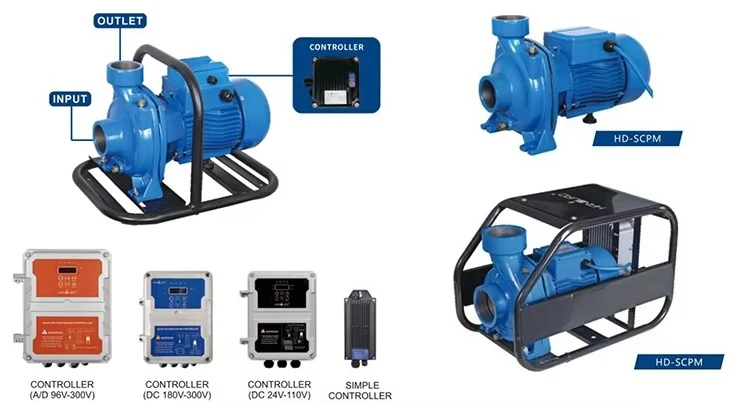 Handuro High Pressure Head Flow AC DC 3Hp 3 Hp Surface Solar Power Water Pump for Irrigation