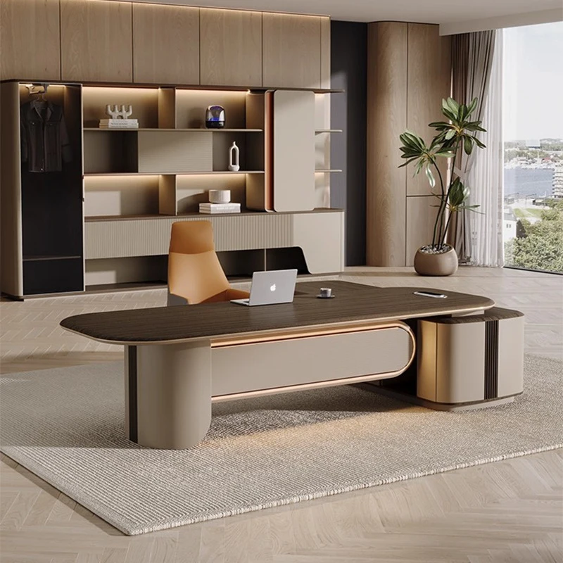 Luxurious and high-end office desk and chair set, simple and modern executive desk, high-end manager desk office