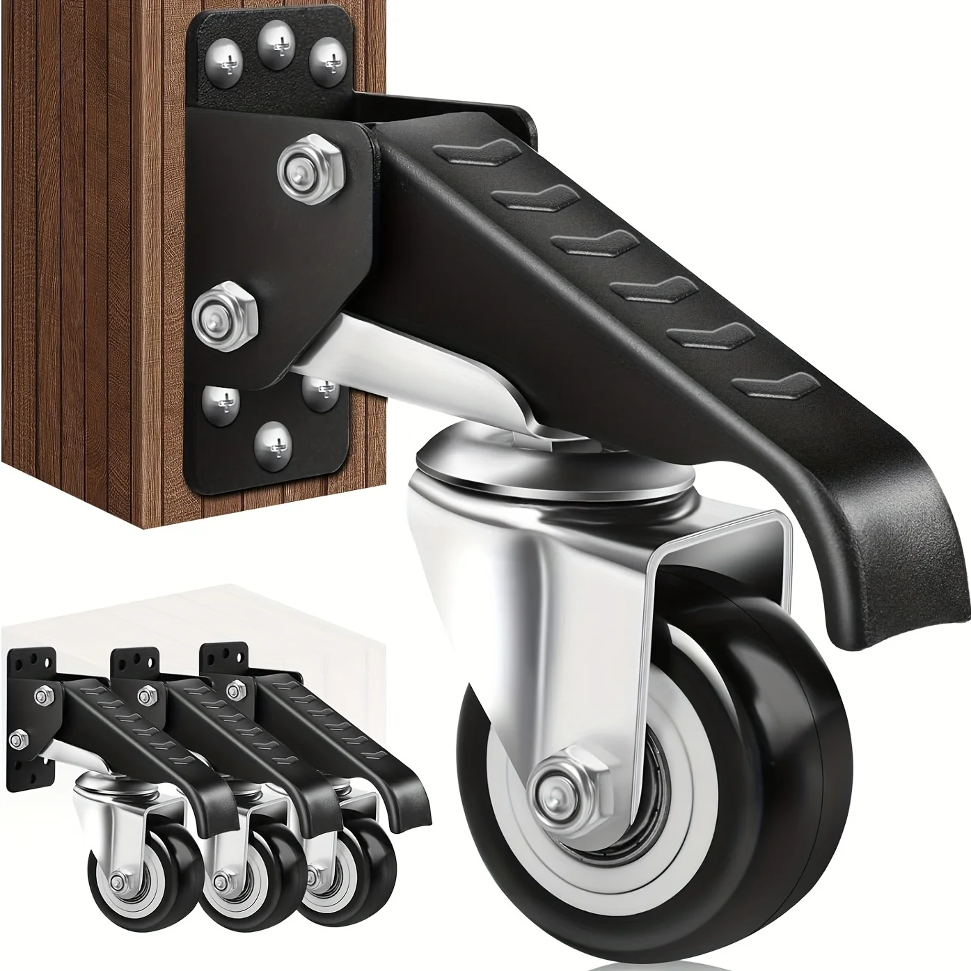 مجموعة 165 رطل 2.5 بوصة مكونة من 4 عجلات منضدة قابلة للسحب مثبتة على الجانب 360 درجة ° دوارة للطاولات والمعدات #1