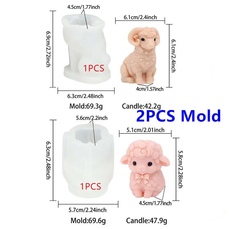 Cute Sheep Silicone Candle Mold for DIY Crafts