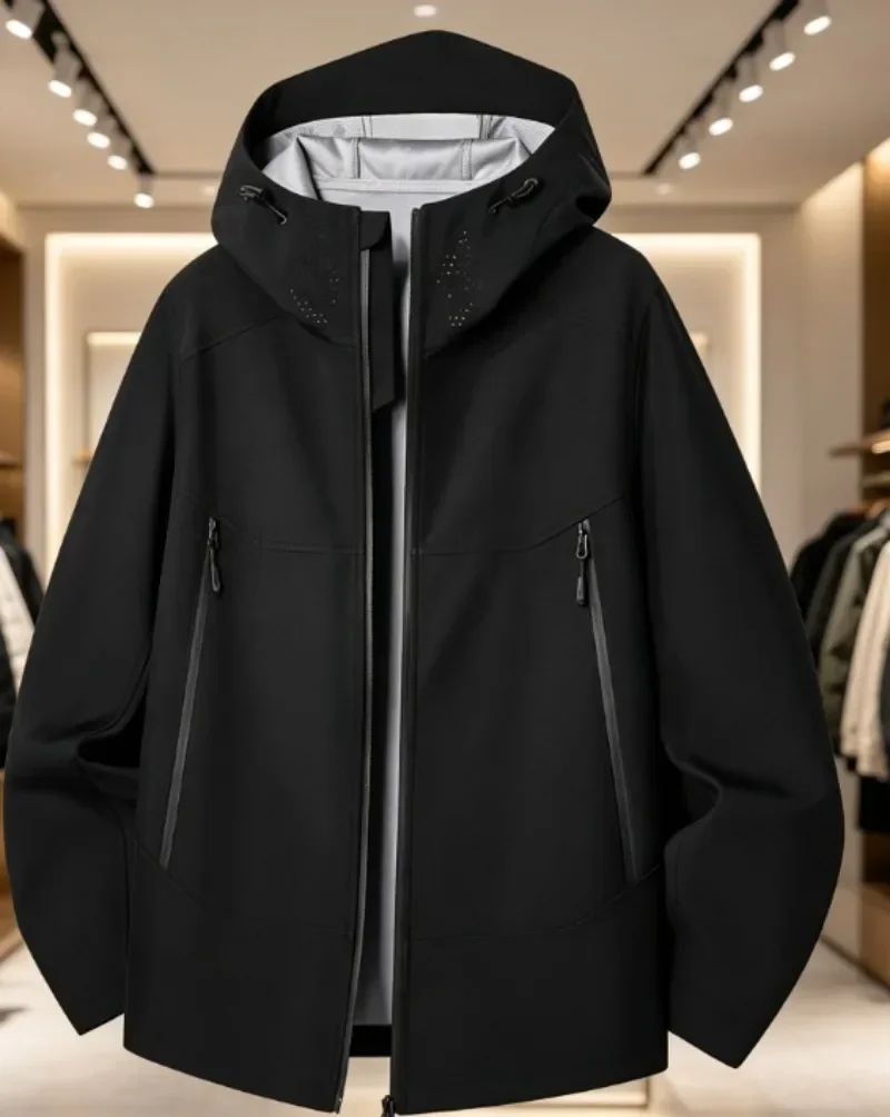 Lightweight fall outdoor softshell jacket for men women, versatile single-layer windbreaker with dual zipper casual.