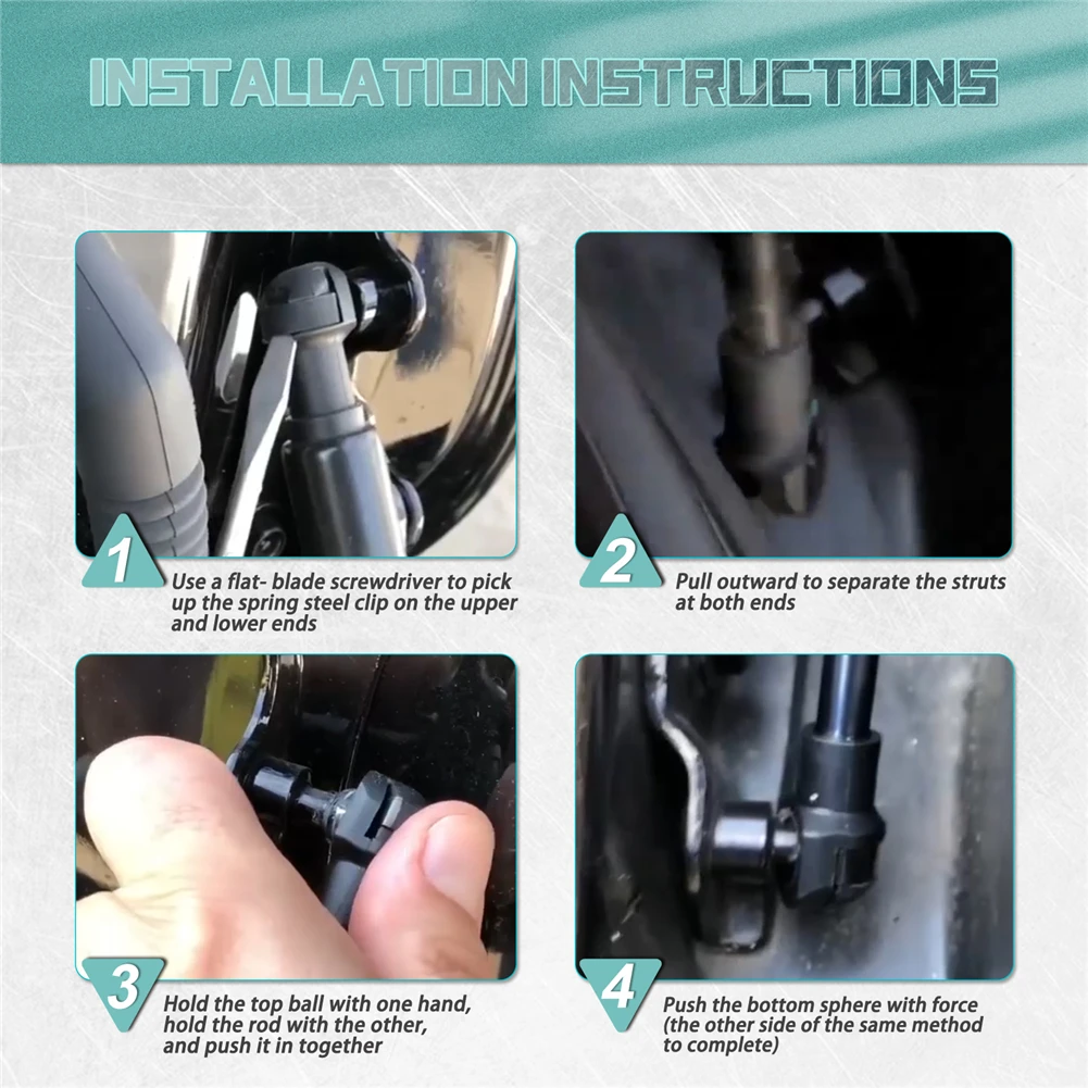 2 Stück Gasdruckfedern für die Heckklappe für INFINITI Q50 2014-2018, Gasdruckstützen mit Federn, Kofferraum 844304GA2A, PM3740 – Detail 4
