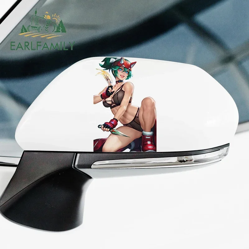 EARLFAMILY Overwatch Kiriko Hentai Juno Anime Car Sticker Ahegao Waifu Hot Big Chest Car Styling Decal Strong RV Accessories