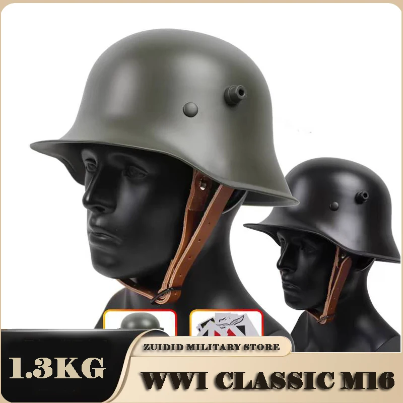 WW1 German M16 Steel Helmet Motor Bike Safety Combat World War 1 Repro Elite M1916 Stahlhelm For Collection