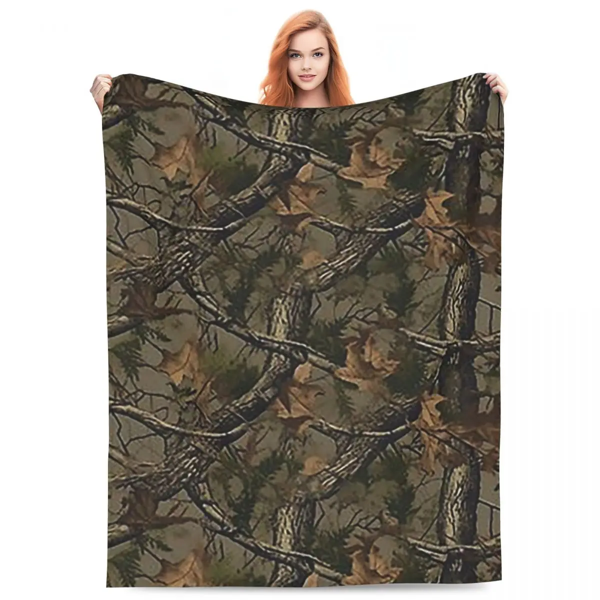 

Camouflage Real Tree Realtree Hunter Camo Blankets Soft Warm Flannel Throw Blanket Plush for Bed Picnic Travel Home Couch
