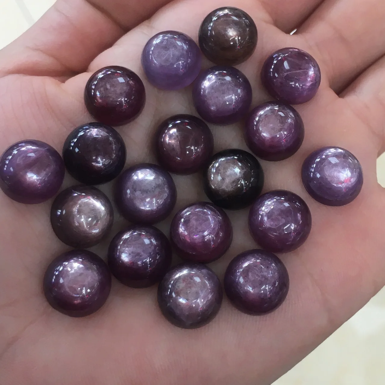Wholesale 5pcs/pack Strong Flash Purple Lepdolite Mica Bead Cabochons 10mm 12mm Round Gemstone Ring Face For Jewelry