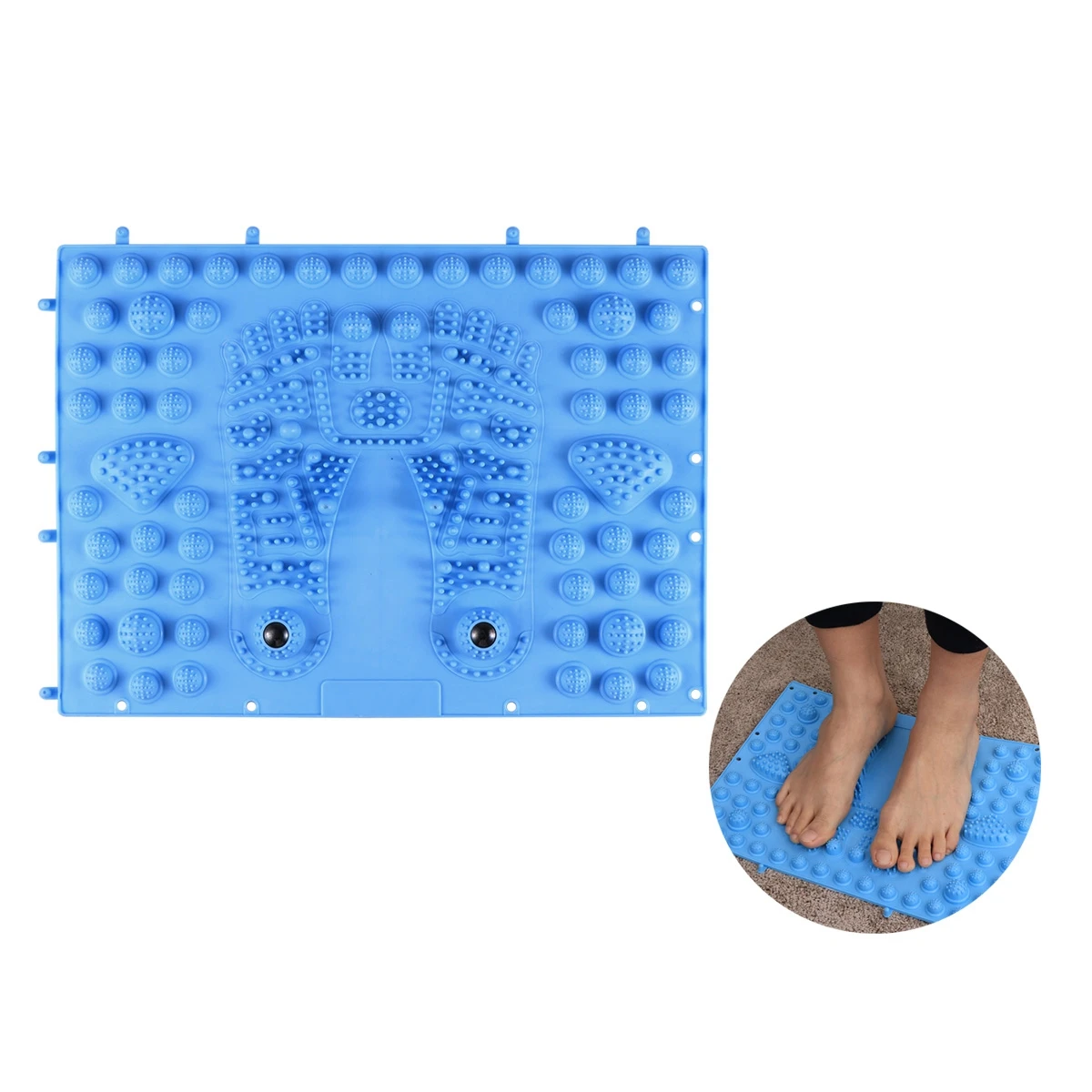 

Extra Thick Reflexology Foot Massager Mat Large Acupressure Massage Pad Stress Relief Arch Support Blue For Office Workers
